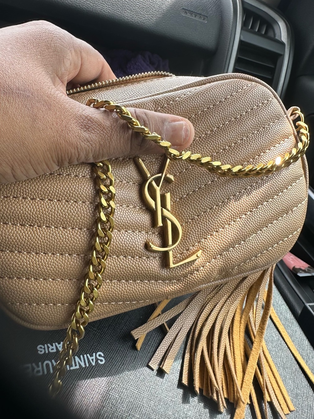 Saint Laurent Beige Quilted Camera Crossbody with Gold Hardware - Picture 2 of 2